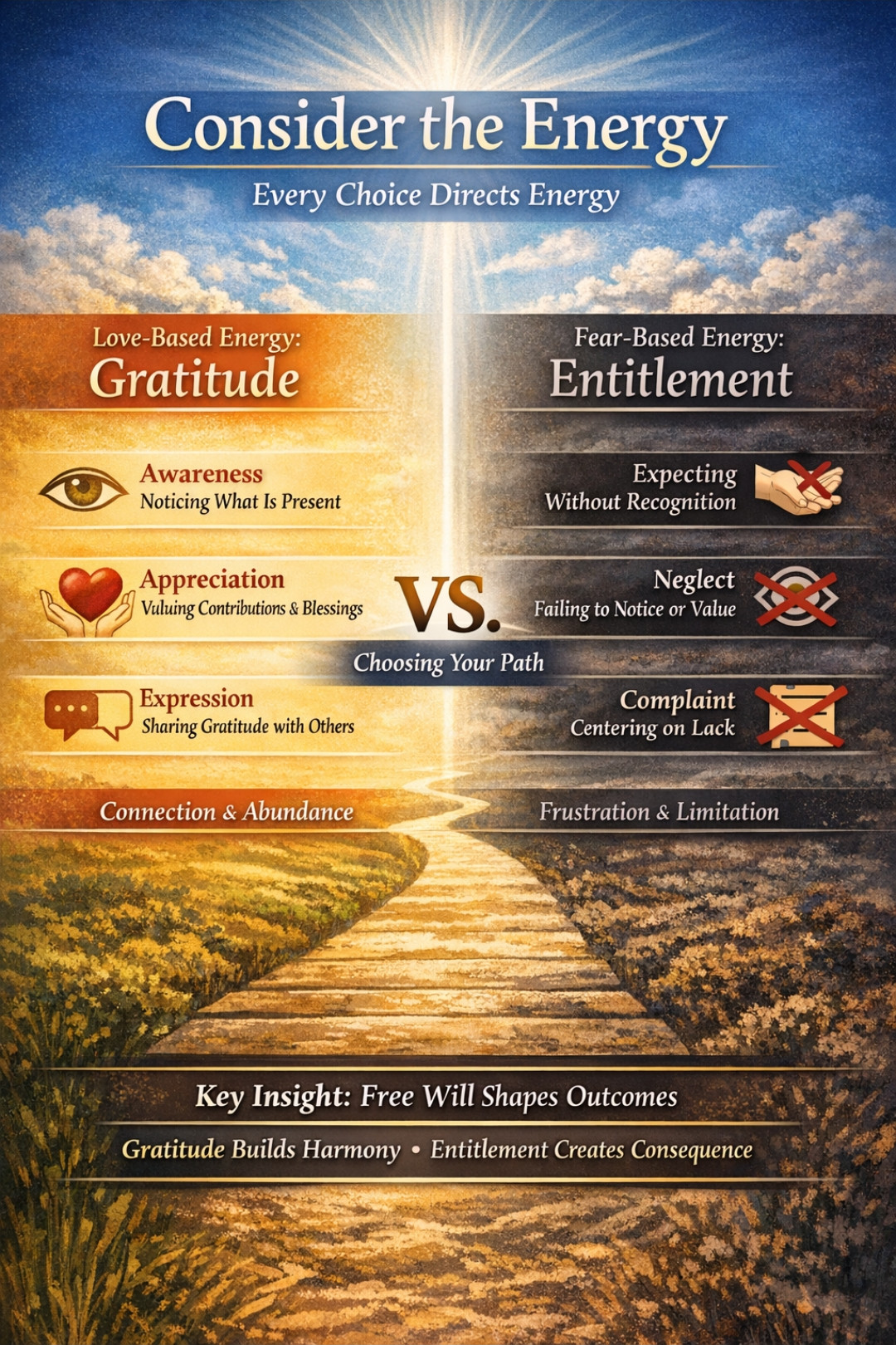 Original Consider the Energy Gratitude versus Entitlement graphic